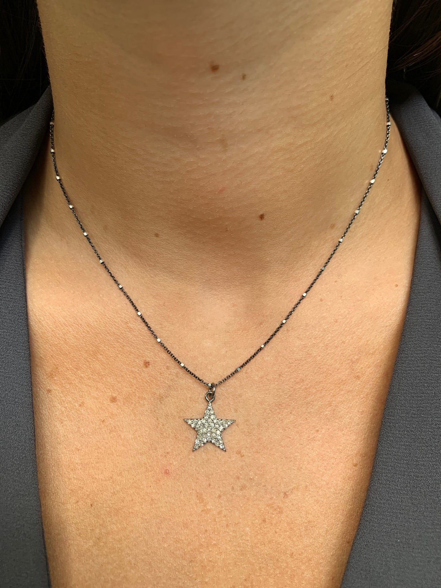 Pavé Diamond Star Necklace